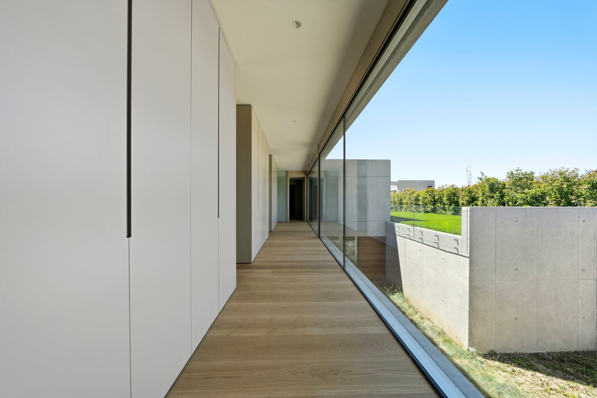Minimal glass corridor