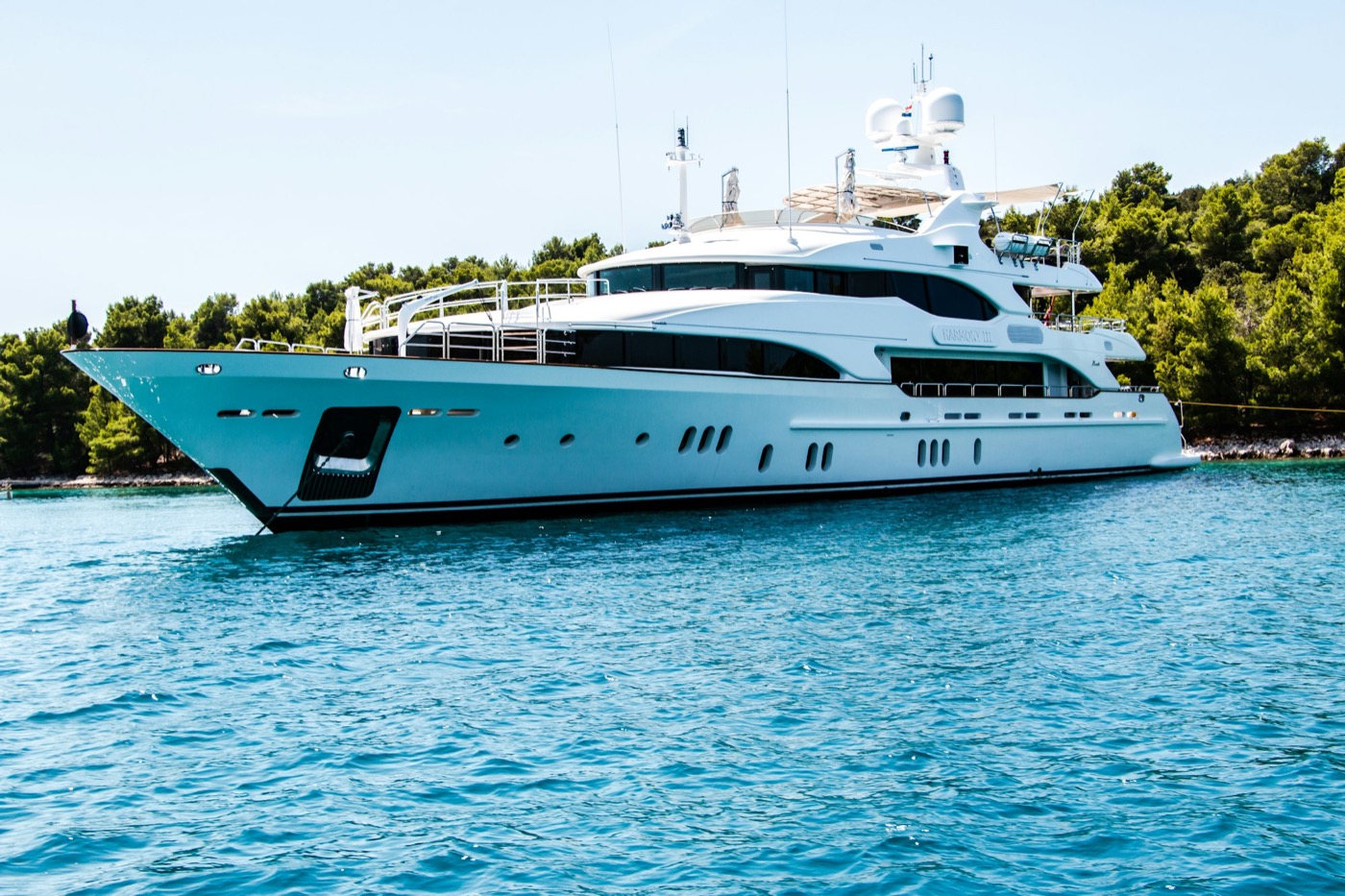 Superyacht at anchor